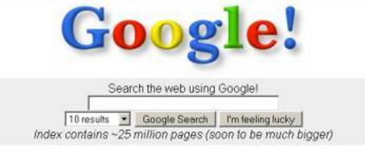 Google's first landing page